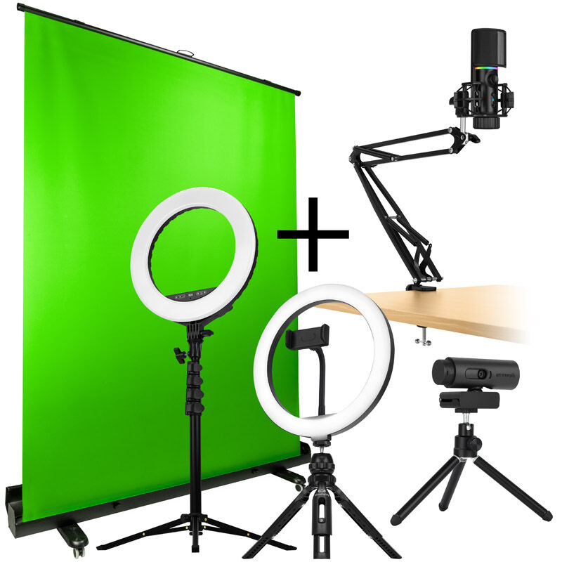 Streamplify Streaming komplett-pakke CAM MIC Light greenscreen forfra
