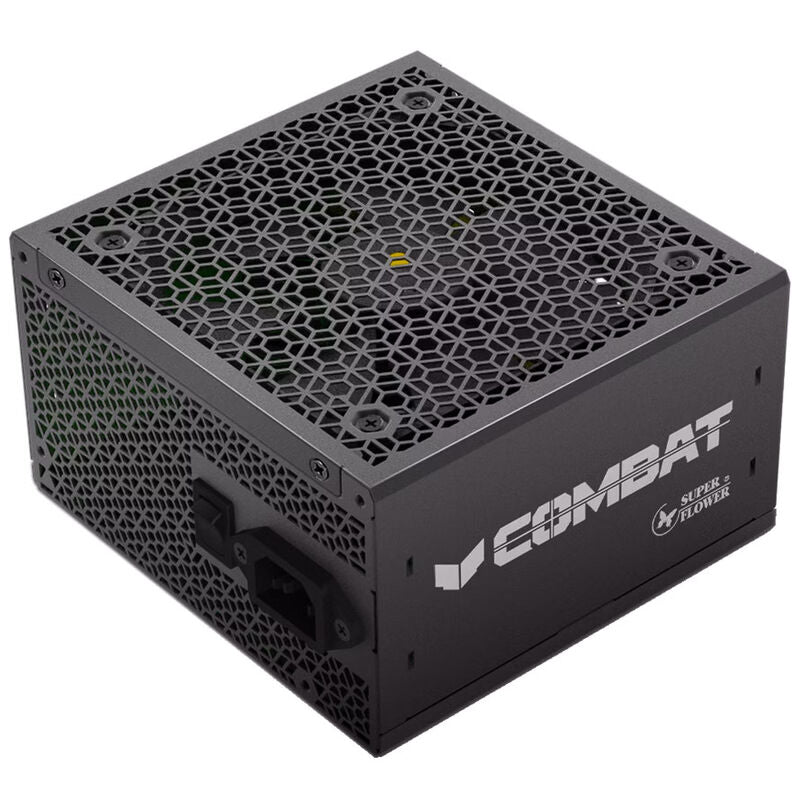 Super Flower Combat FG strømforsyning 750 W detalj av kabeltilkoblinger