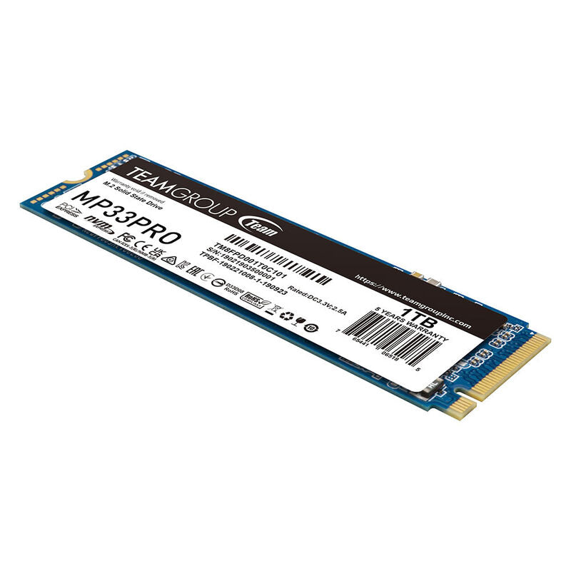 Team Group MP33 Pro NVMe SSD 1 TB PCIe 3.0 M.2 2280 bakside
