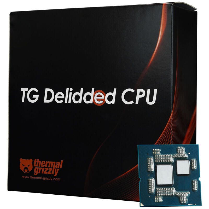 Thermal Grizzly Delidded AMD 9800X3D prosessor forfra