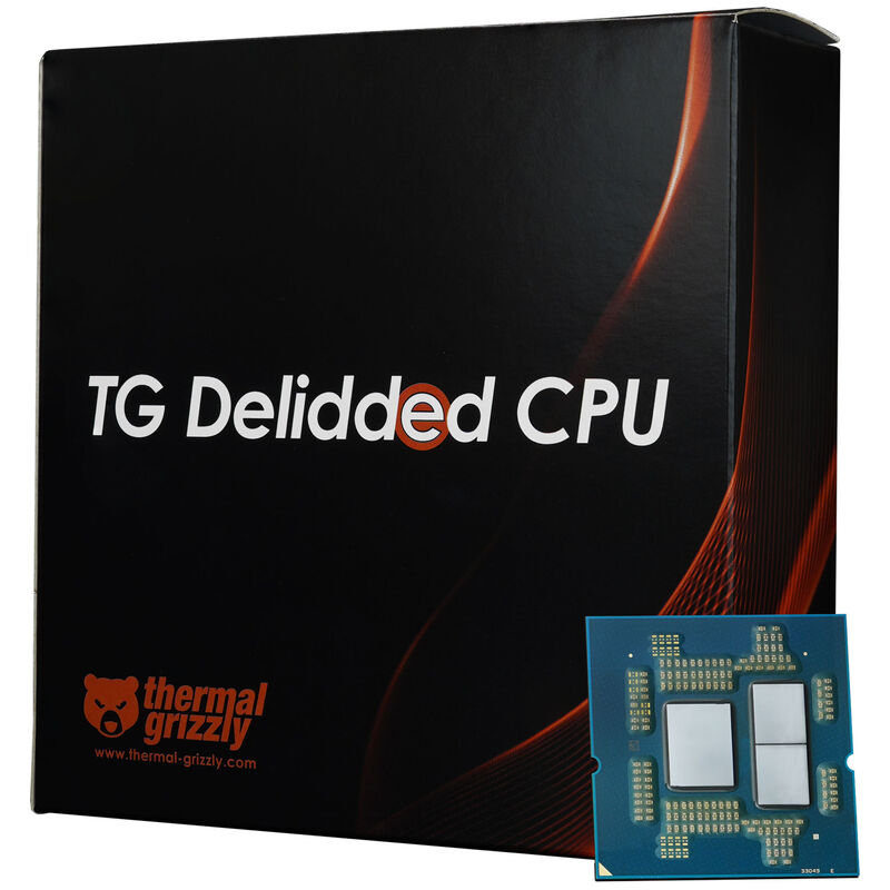 Thermal Grizzly Delidded AMD 9950X3D prosessor forfra