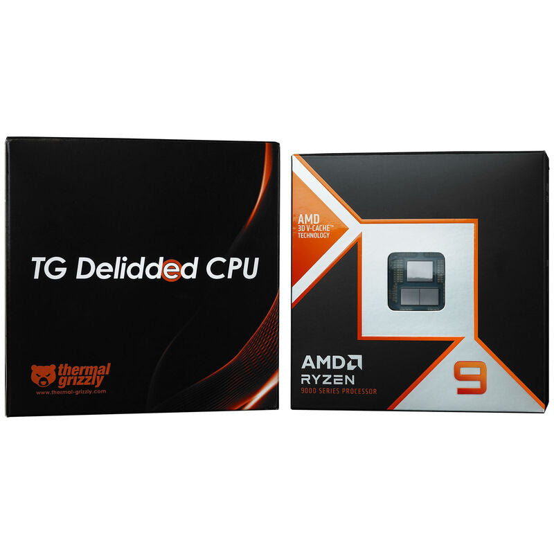 Thermal Grizzly Delidded AMD 9950X3D prosessor montert