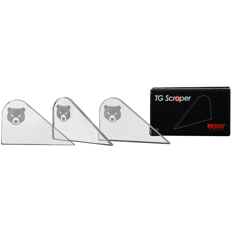Thermal Grizzly Scraper akrylskrape 3 stk transparent forfra
