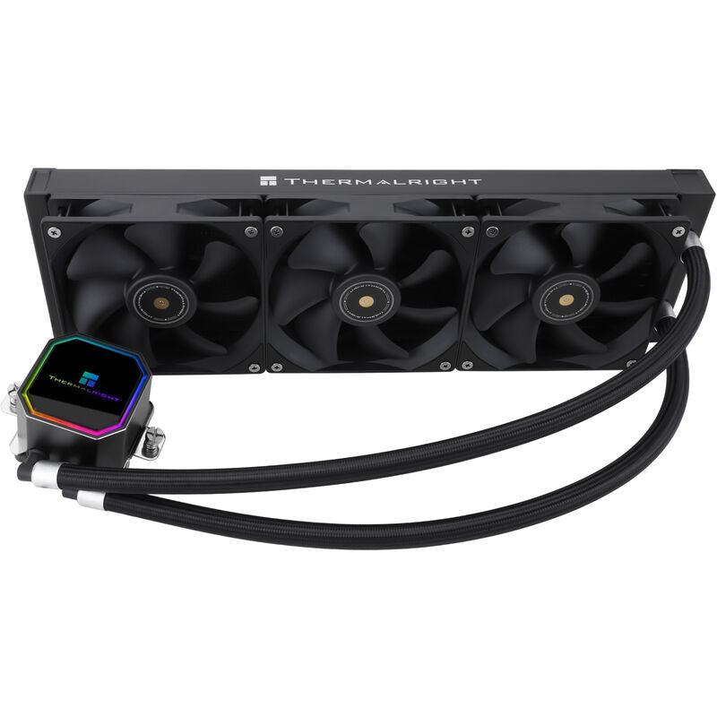 Detalj av Thermalright Frozen Prism 360 AIO vannkjøling RGB svart pumpe