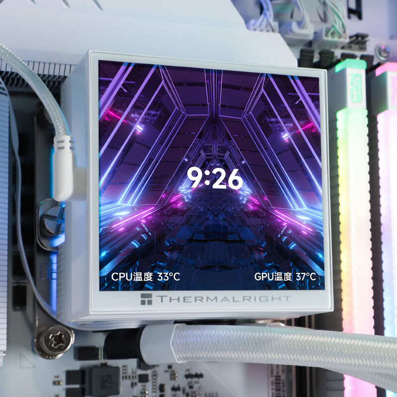 Thermalright Hyper Vision UB AIO vannkjøling 360 mm ARGB LCD hvit komponenter