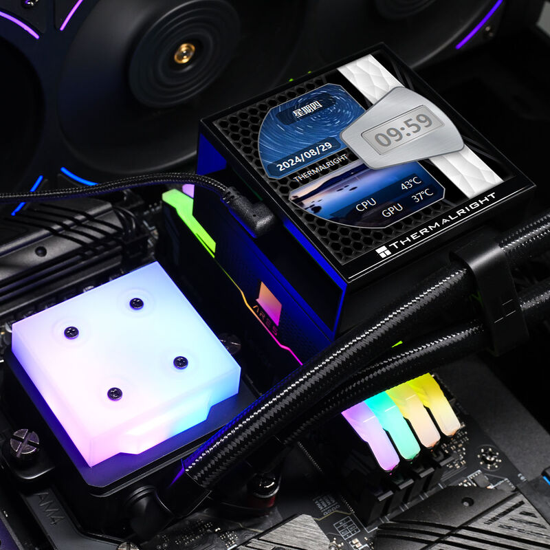 Thermalright Hyper Vision UB AIO vannkjøling 360 mm ARGB LCD svart radiator detalj