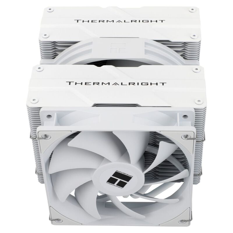 Thermalright Peerless Assassin 140 CPU-kjøler dobbelttårn svart detalj av heatpipes