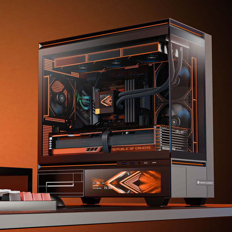Thermalright TL-M10 Vision kabinett bakside og porter