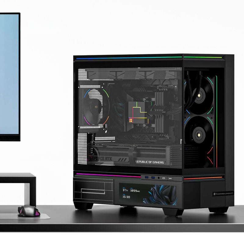 Thermalright TL-M10 Vision kabinett detalj av herdet glass