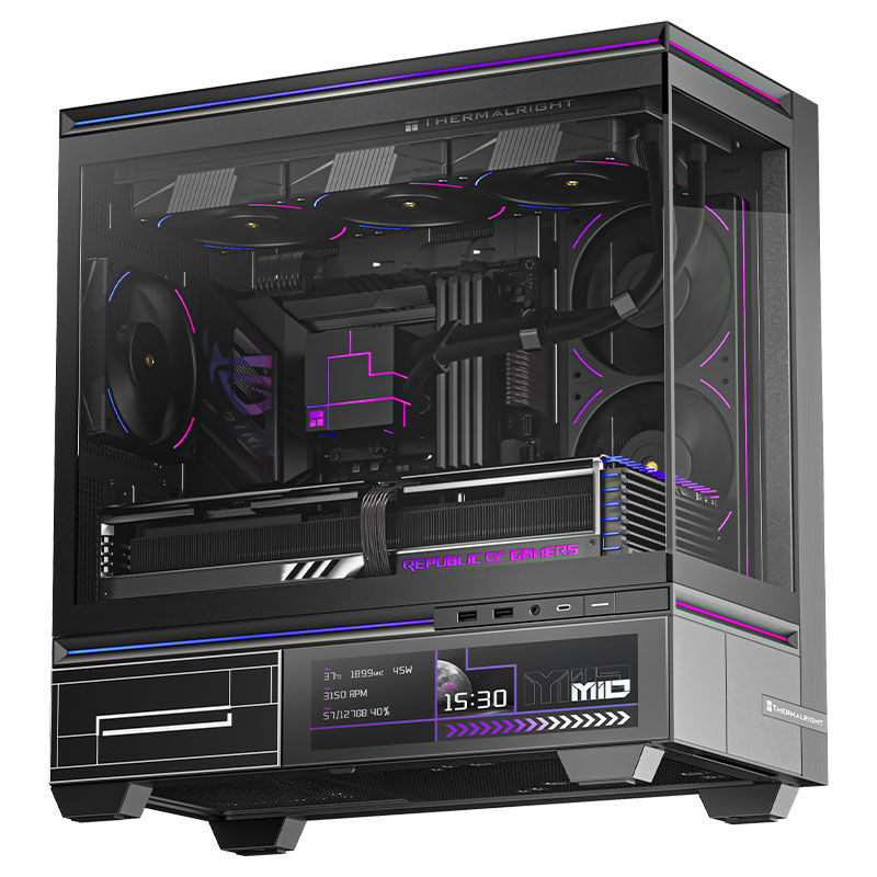 Thermalright TL-M10 Vision kabinett frontvisning med display