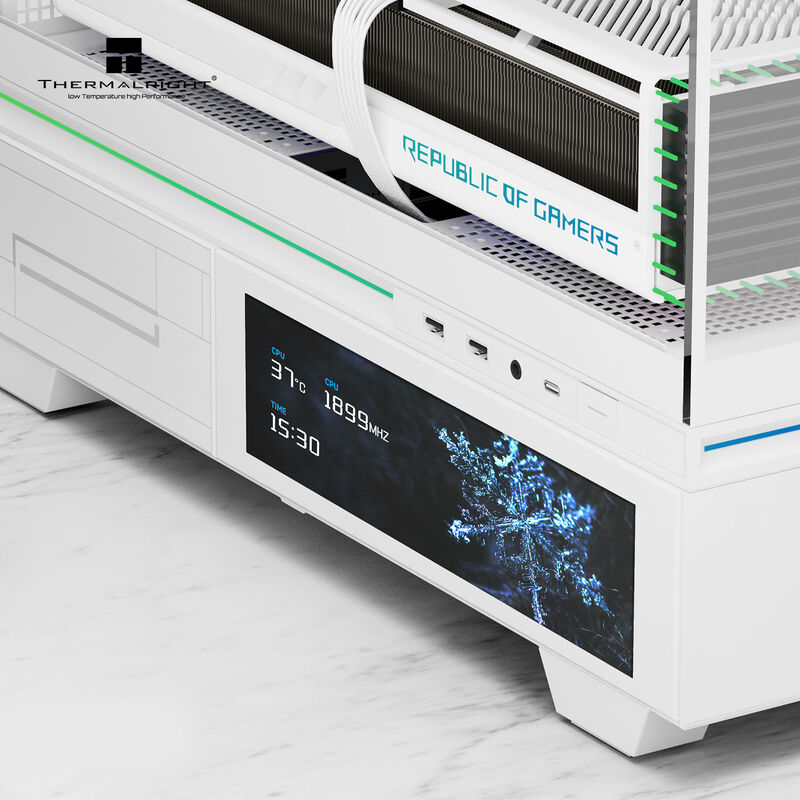Thermalright TL-M10 Vision kabinett detalj av ARGB-belysning