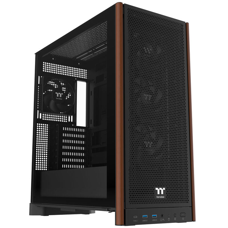 Thermaltake S370 WS kabinett midtårn E-ATX herdet glass svart forfra