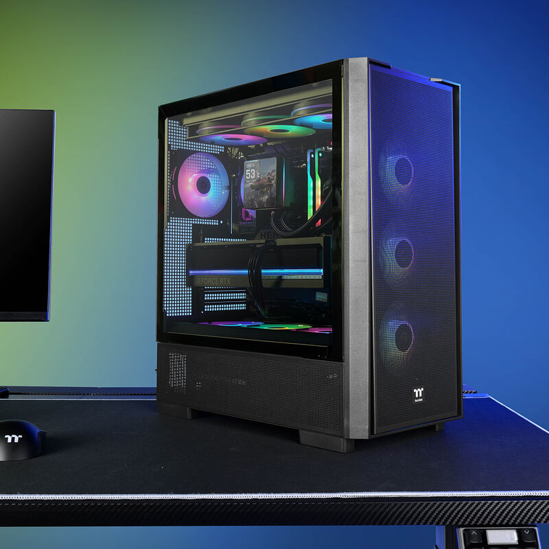 Thermaltake S380 TG ARGB kabinett midtårn ATX herdet glass svart bakside