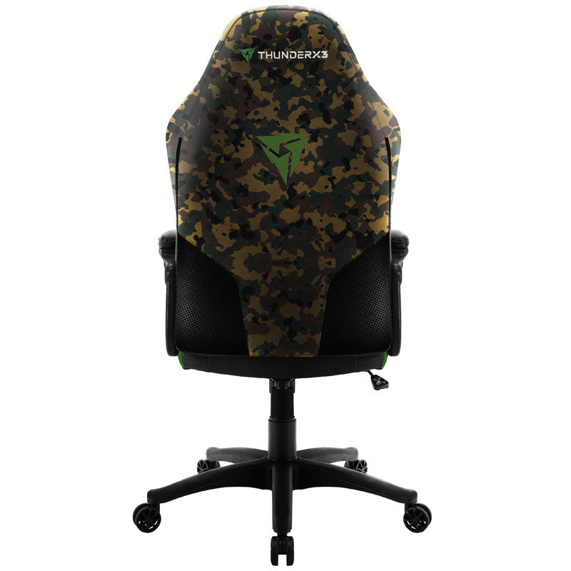 Nærbilde av polstring på ThunderX3 BC1 CAMO gamingstol camo grønn
