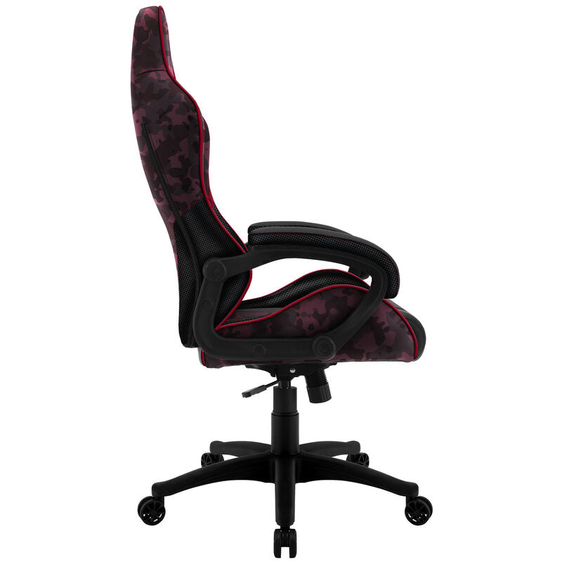 Nærbilde av stoff og materiale på ThunderX3 BC1 CAMO gamingstol camo/rød