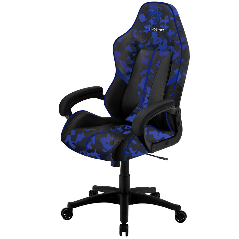 ThunderX3 BC1 CAMO gamingstol camo/blå PU-lær detalj av sete