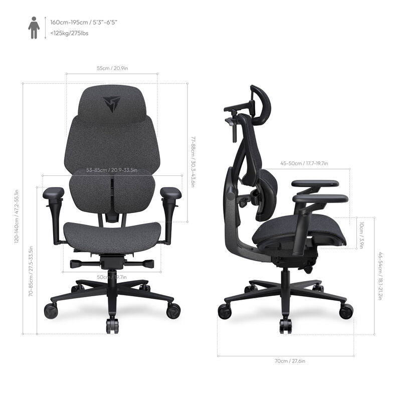 ThunderX3 FLEX Pro mesh gamingstol bakside