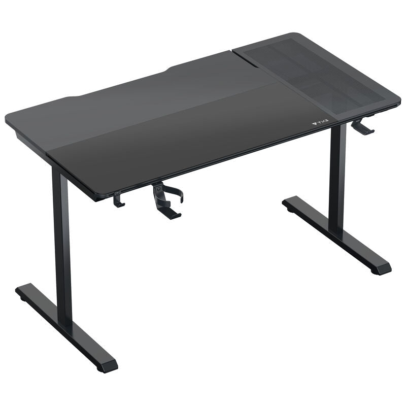 ThunderX3 LAB-X Lite gamingpult 130 cm herdet glass svart detalj av glassplate