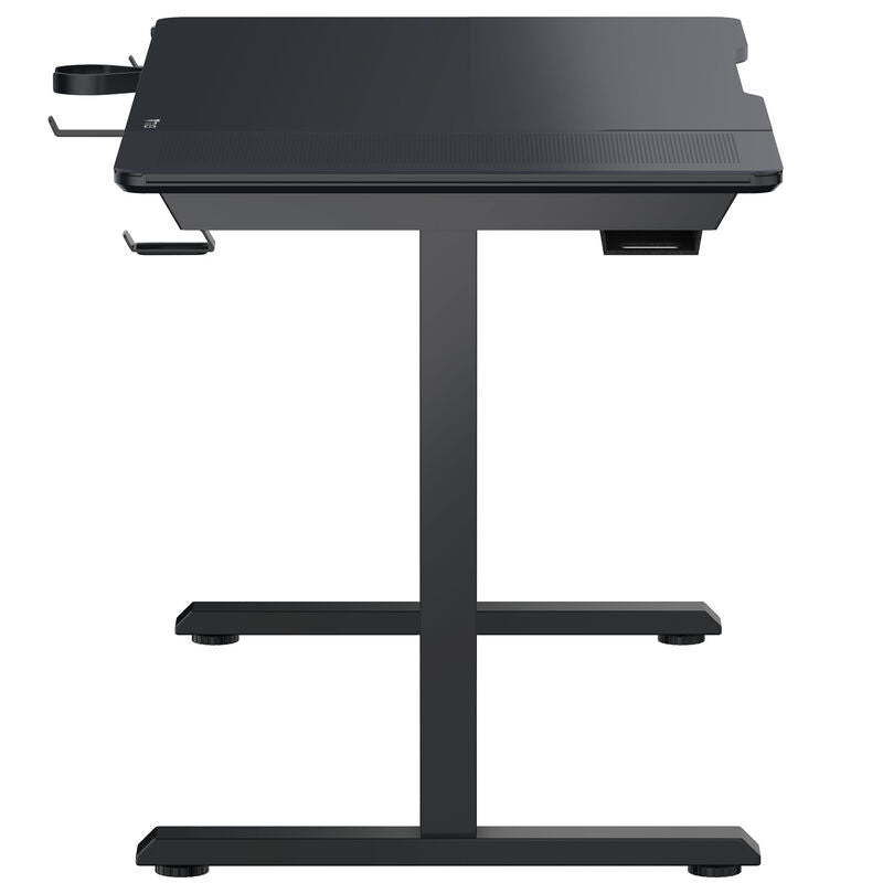 ThunderX3 LAB-X Lite gamingpult 130 cm herdet glass svart nærbilde av mesh-panel