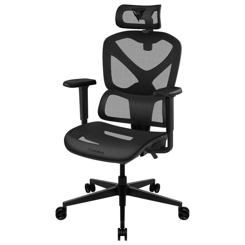 ThunderX3 YTC ergonomisk kontorstol mesh svart nærbilde av armstøtte