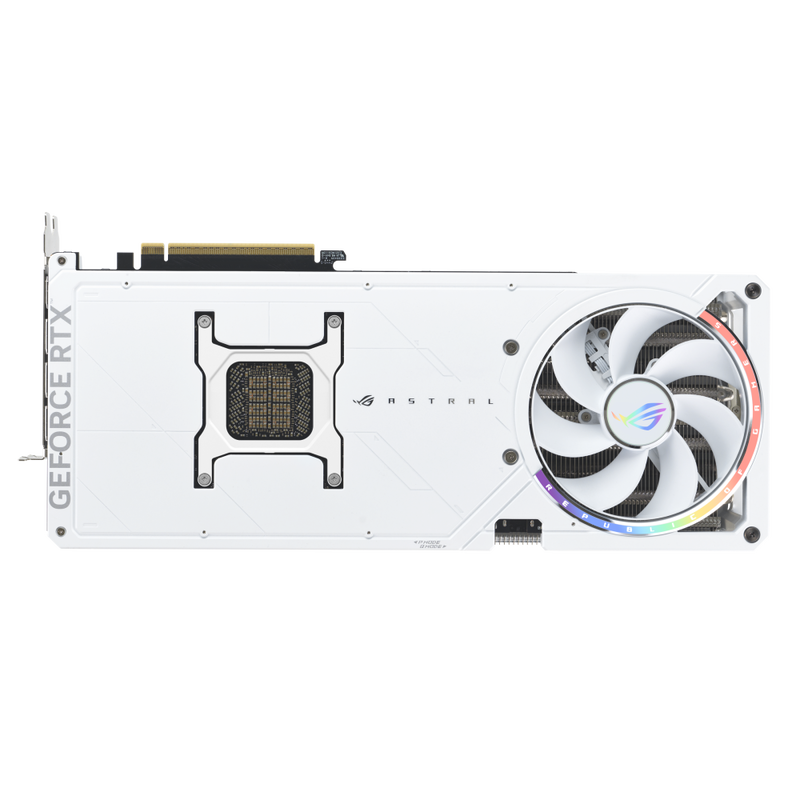 ASUS ROG Astral RTX 5090 White OC grafikkort med tilkoblinger