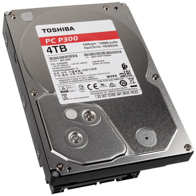 Toshiba P300 harddisk 3,5" SATA 6G 5400 RPM 4 TB forfra