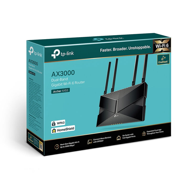 TP-Link Archer AX53 ruter Wi-Fi 6 montert i hjemmemiljø