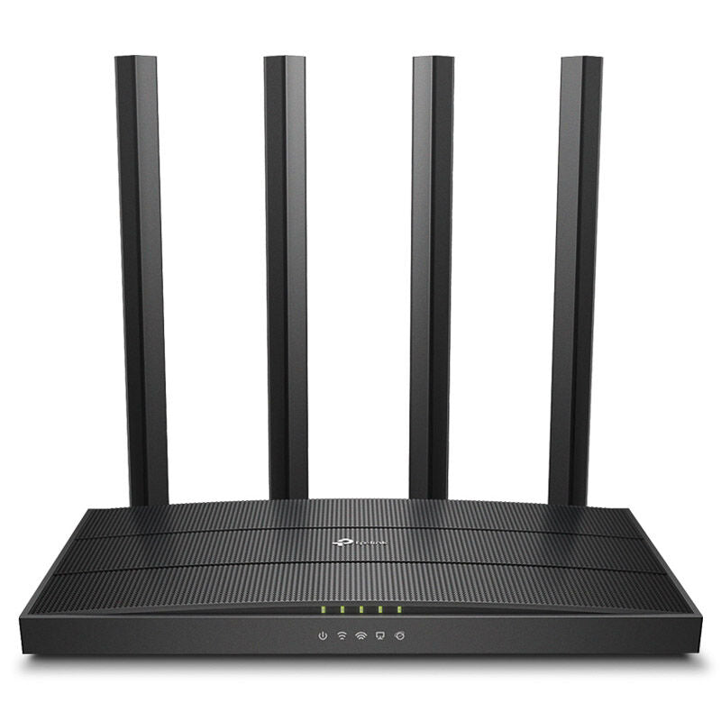 Bakside av TP-Link Archer C6 trådløs ruter AC1200 dualband med porter