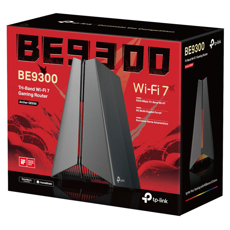 TP-Link Archer GE550 gamingruter pakket og klar til bruk