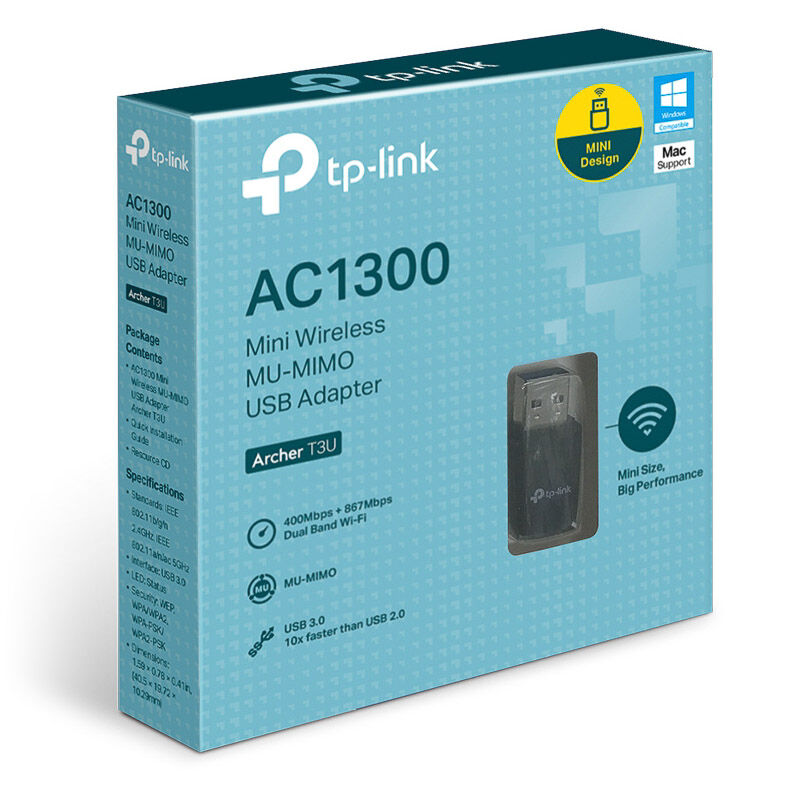 Nærbilde av TP-Link Archer T3U AC1300 trådløs USB WiFi-adapter