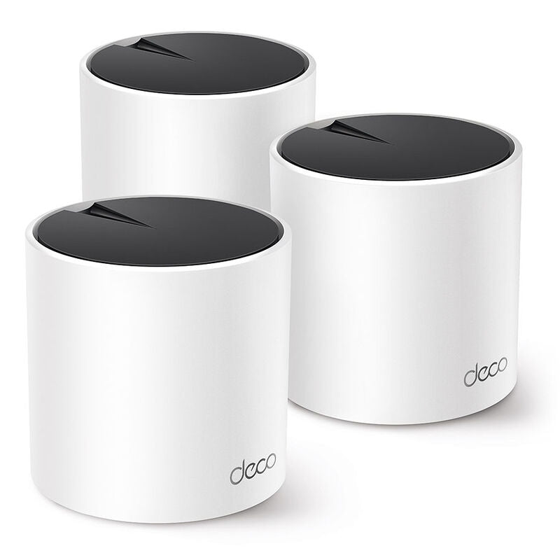 TP-Link Deco X55 mesh Wi-Fi 6 AX3000 ruter hvit 3-pakk forfra