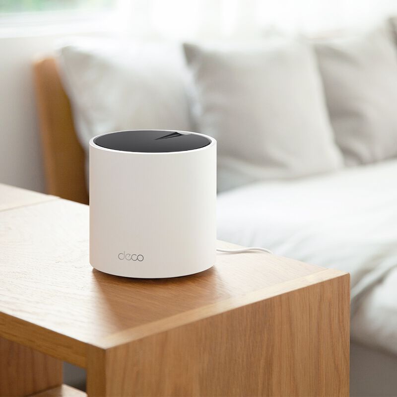 TP-Link Deco X55 mesh Wi-Fi 6 AX3000 ruter hvit 3-pakk montert i hjemmet