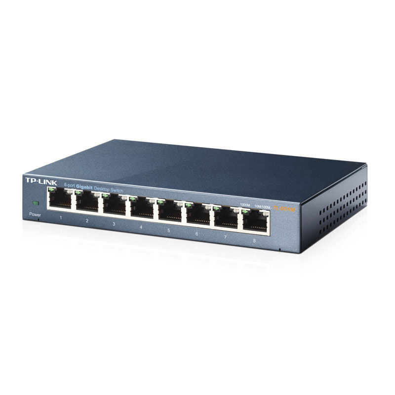 TP-Link TL-SG108 Gigabit nettverkssvitsj 8-port svart detalj