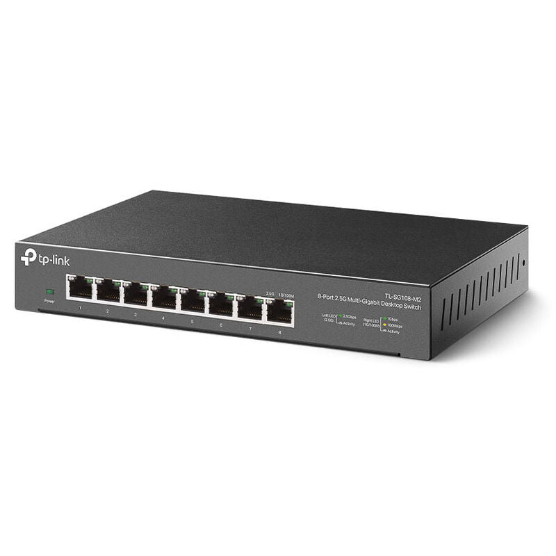 TP-Link TL-SG108-M2 nettverkssvitsj 8-port 2.5G svart forfra