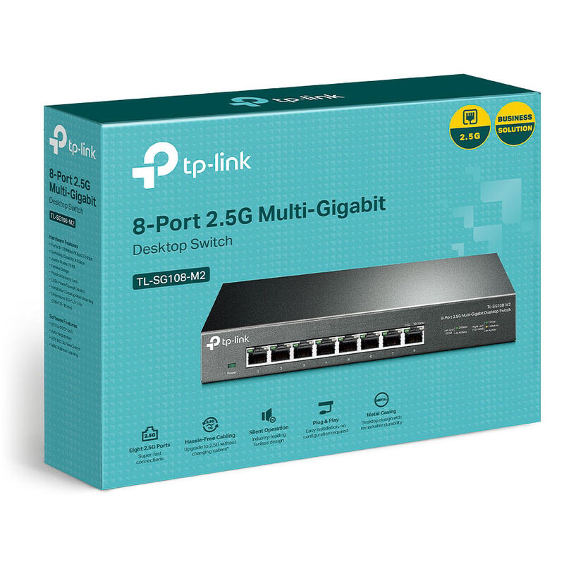 TP-Link TL-SG108-M2 nettverkssvitsj 8-port 2.5G svart montert