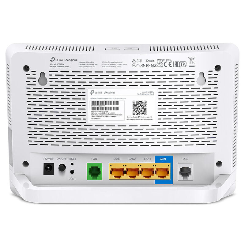 Detaljbilde av TP-Link VX231v DSL-ruter Wi-Fi 6 AX1800 DECT hvit