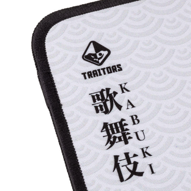Nærbilde av kabuki-motiv på Traitors KABUKI Speed musematte