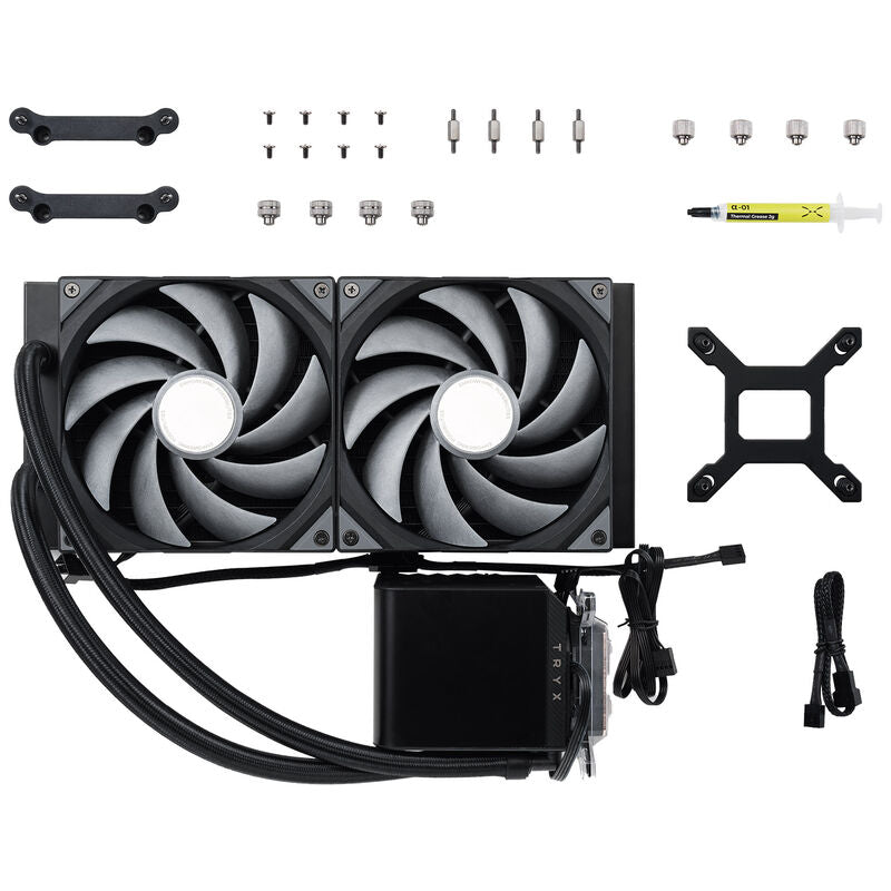 TRYX PANORAMA 280 AIO vannkjøling 3D AMOLED-display nærbilde av radiator