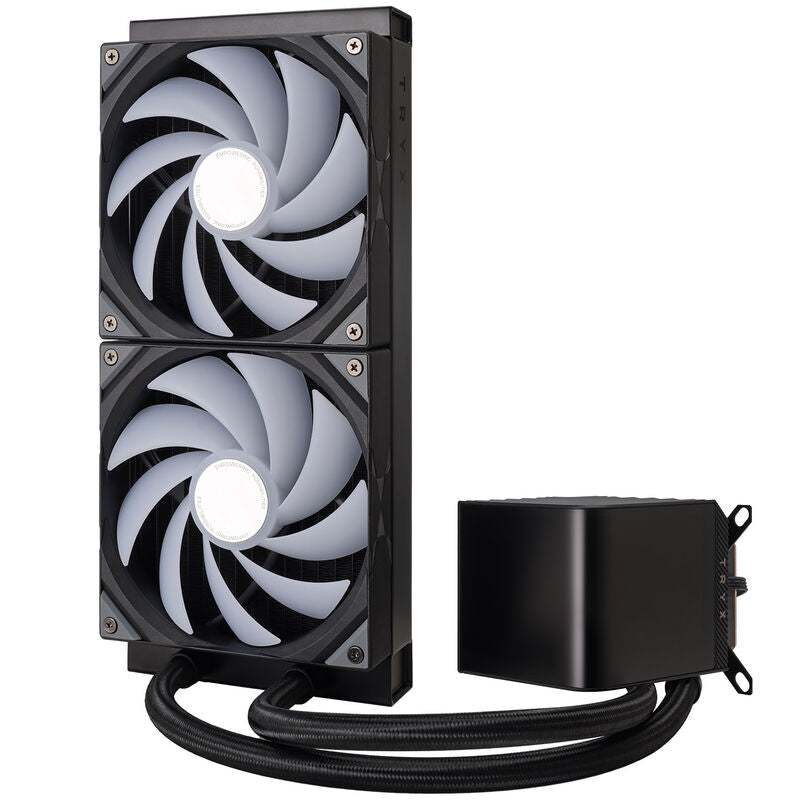 Montert TRYX PANORAMA ARGB 280 AIO vannkjøling i gaming-PC