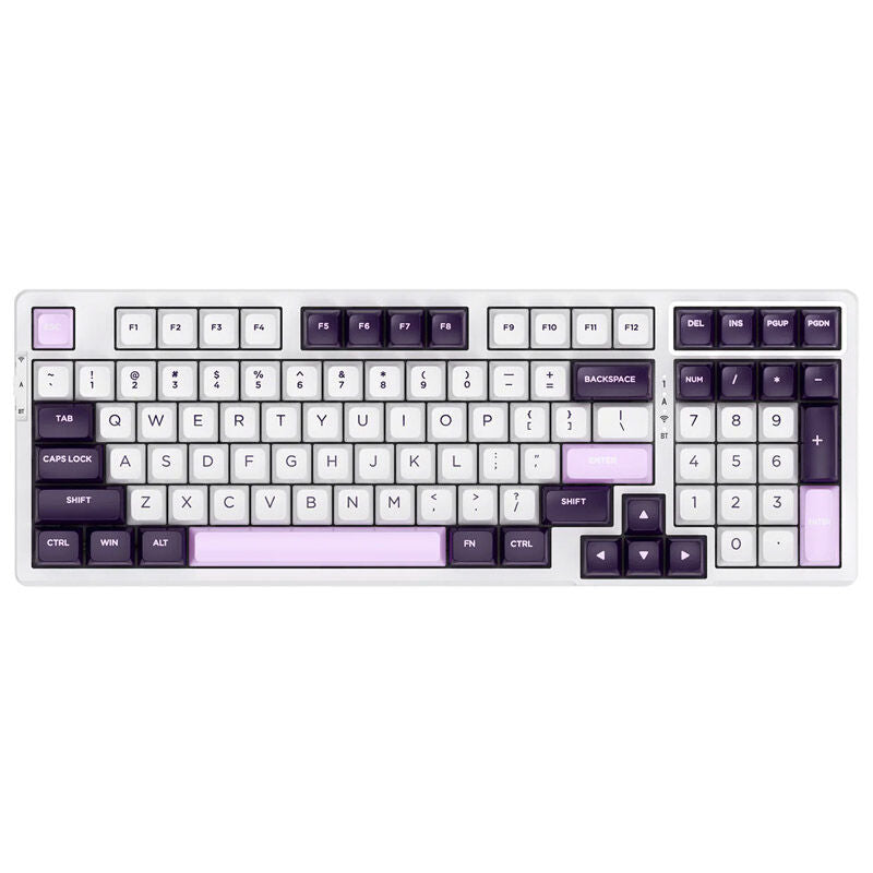 VGN V98Pro V2 gamingtastatur Crystal Wine Blackcurrant RGB US forfra