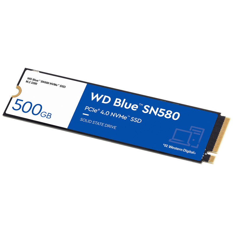 WD Blue SN580 NVMe SSD 500 GB PCIe 4.0 M.2 2280 forfra