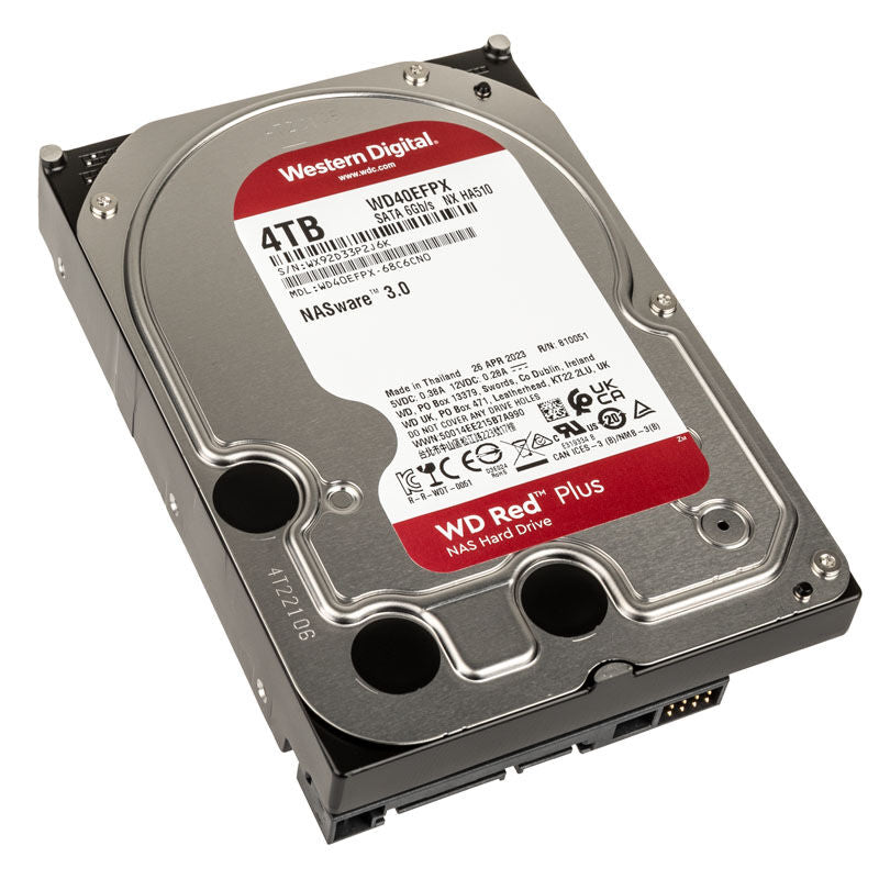 WD Red Plus NAS harddisk 3,5" SATA 6G 4 TB forfra