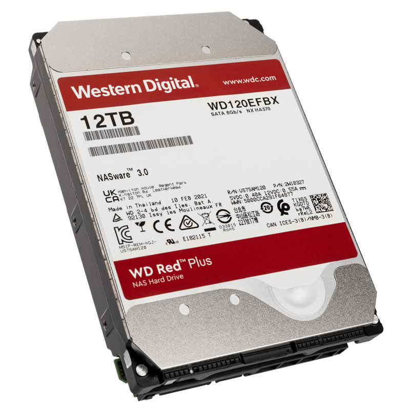 Western Digital Red Plus 3,5 tommers NAS-harddisk 12 TB forside