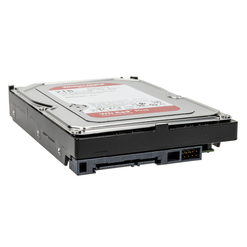 Western Digital Red Plus 3,5 tommers NAS harddisk bakside