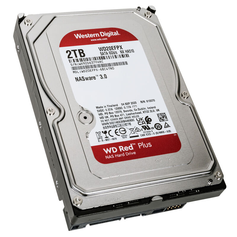 Western Digital Red Plus 3,5 tommers NAS harddisk forfra