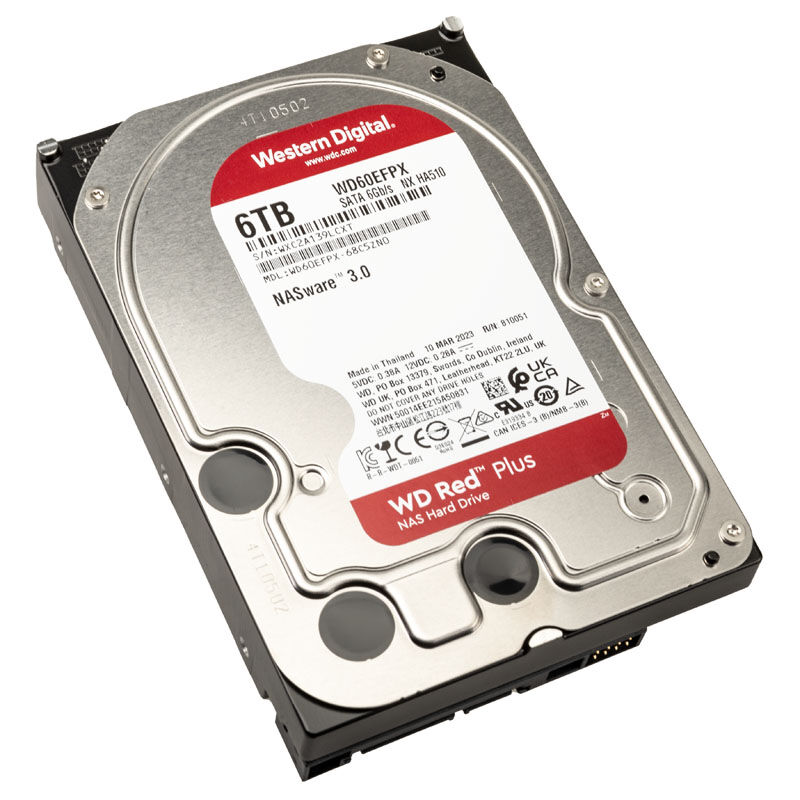 Western Digital Red Plus 6 TB NAS harddisk forfra