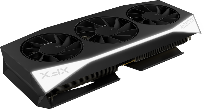 Detalj av XFX Mercury RX 9060 XT OC Gaming Edition tilkoblinger