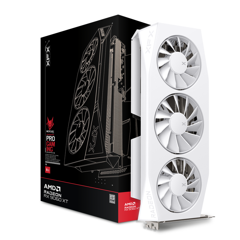 XFX Mercury RX 9060 XT OC White Gaming Edition grafikkort forfra