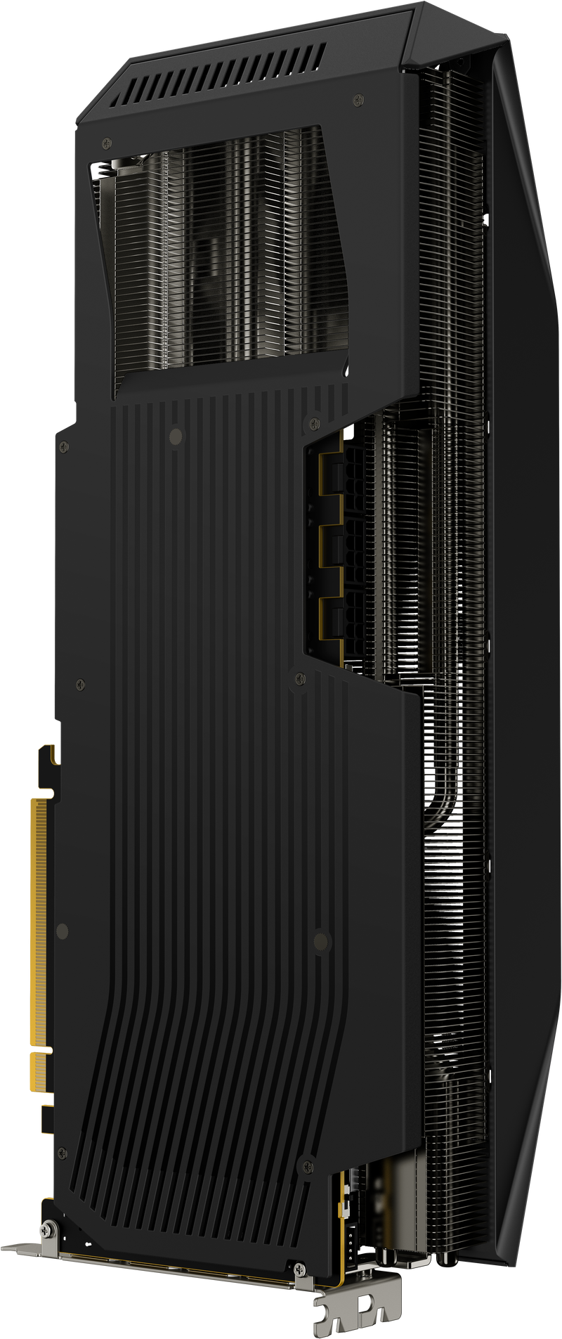 Detaljbilde av XFX Mercury RX 9070 XT OC Magnetic Air grafikkort RGB-belysning