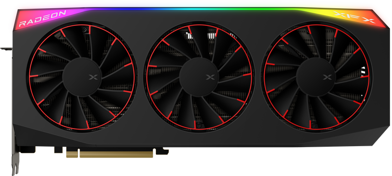 Nærbilde av kjølevifter på XFX Mercury RX 9070 XT OC Magnetic Air grafikkort